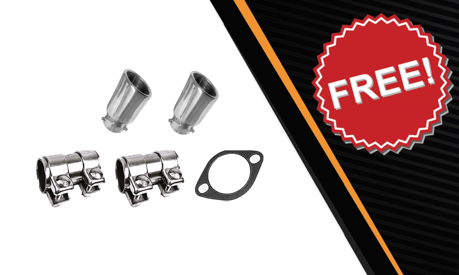 Northeastern Exhaust Resonator Pipes & Muffler Kit with Tips Fits 2013-2019 Ford Escape 2.0L & 2.5L - Direct Fit | Includes Gasket, Sleeves, Tips & Bolt Kit