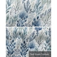 thumbnail image 6 of Blue Botanical Kitchen Valances for Windows Farmhouse Linen Window Valance Curtain for Living Room Window Treatment Spring Summer Leaf Pastoral Vintage Valance Rod Pocket Topper Drape, 54 x 18 Inch, 6 of 6