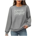 thumbnail image 2 of Busydd Christmas Sweatshirts for Women Fashion Vacation Ribbed Crewneck Sweatshirt Casual Loose Long Sleeve Pullover Sweatshirt M, 2 of 6