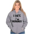 thumbnail image 3 of I Hate Mornings Sleeping Panda Zip Up Hoodie Men's Women's Brisco Brands S, 3 of 5