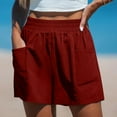 thumbnail image 5 of XuJwPNcy Womens Shorts Summer Causal Loose Wide Leg Shorts with Pockets Trendy Stretch Beach Shorts, 5 of 7