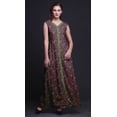 thumbnail image 2 of Bimba Leaves Printed Front Slit Sleeveless Summer Spring Long Women BeachÂ&nbsp;Dress-XXX-Large, 2 of 5