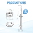 thumbnail image 2 of Uxcell 5 Pcs Ancrages en Coin, 1/2 Pouces x 6 Pouces Ancrages en Acier Inoxydable Boulons, Fixation Standard Robuste pour Base Murale en Ciment (Inclut Rondelles Écrous, Ton Argent), 2 of 6