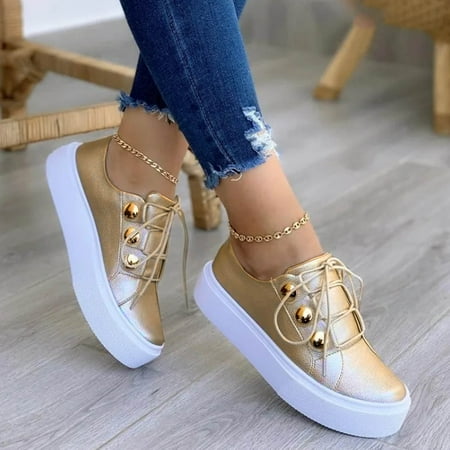 

HIBRO Women s Fashion Leather Solid Color Strap Flat Comfortable Casual Sneakers
