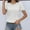 White, variant on Hauaitttt Women Round Neck Lace Trimmed Style Solid Short Sleeve T Shirt Athletic Tops for Women Short Sleeve Sleeve T Womens Oversized Tee Oversized Tee Shirt Athletic Women Long Sleeve Rayon Tops