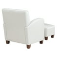 thumbnail image 5 of Aiden Chair & Ottoman Cream Faux Leather with Medium Espresso Legs, 5 of 9