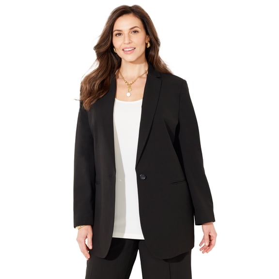 Catherines Women's Plus Size Petite Right Fit; Curvy Blazer