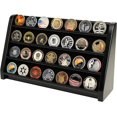 thumbnail image 1 of Decowoodo Challenge Coin Display Holder Wooden Rack Military Coin Stand 4 Rows Black Finish, 1 of 7