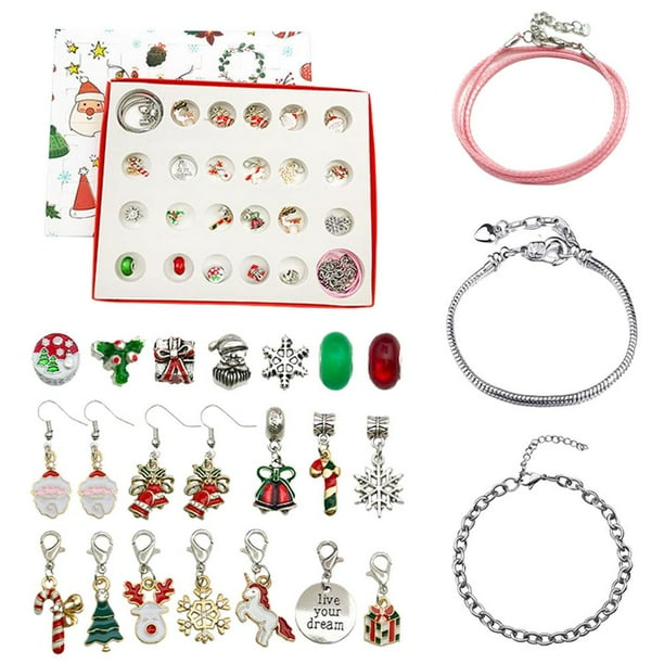 pwtool-toy-advent-calendar-2021-girls-jewelry-advent-calendar-2021-advent-calendars-for-kids-christmas-themed-diy-charm-bracelet-making-kit-blind-box-for-necklace-bracelet-jewelry-making-adorable-walmart-com