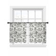 thumbnail image 7 of Black Botanical Sheer Curtains 45 Inch Length 2 Panels Set, Watercolor Rustic Tree Abstract Voile Window Treatment Rod Pocket Small Kitchen Curtains Drapes for Bedroom 52"x45"x2, 7 of 7