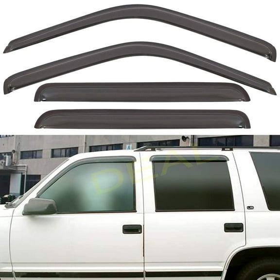4Pcs Smoke Vent Window Visor With Outside Mount Tape-On Type, Compatible With Escalade Tahoe Yukon, C1500 C250 K1500 K2500 Suburban C2500 C3500 K2500 K3500 Crew Cab
