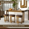 thumbnail image 4 of FFZ 4 Pcs Solid Pine Wood Bar Set with Bar Table and 3 Bar Stools, Natural/Off-White, 4 of 10
