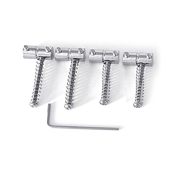 4 Pack Zinc Alloy Bass Bridge Saddles Plate Block for 4 String High Precisions Bass Electric Guitar Replacement, 2 Color