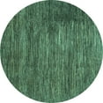 thumbnail image 1 of Ahgly Company Machine Washable Indoor Round Abstract Turquoise Blue Modern Area Rugs, 3' Round, 1 of 4