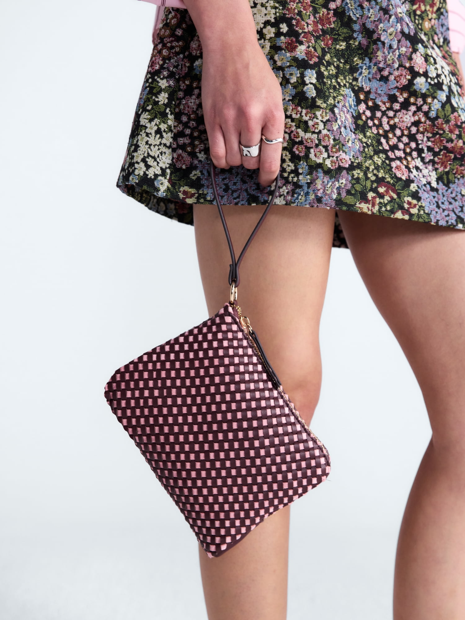 Free Assembly Women's Woven Wristlet, Dusty Rose