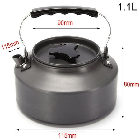 

1.1L Portable Camping Coffee Pot Aluminum Teapot Kettle with Mesh Bag Survival Kettle for Outdoor Hiking Cooking