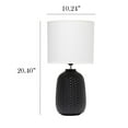 thumbnail image 4 of Simple Designs 20.4" Tall Traditional Ceramic Purled Texture Bedside Table Desk Lamp with Fabric Drum Shade for Home Decor, Bedroom, Living Room, Entryway, Office, 4 of 9