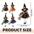 thumbnail image 3 of HavenCraft Skirted Hanging Witches Broomstick Dolls Halloween Small Witch Figurine with Skirt Hangable Witch Doll Ornament Doll with Halloween Hanging Decoration for House Room Door and Window Purple, 3 of 9
