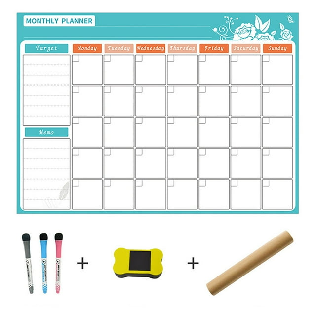 Bangcool Ensemble de Calendrier Tableau Blanc Magnétique 11 x 16 Po Calendrier de Réfrigérateur Planificateur Effaçable à Sec