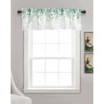 thumbnail image 3 of Spring Eucalyptus Linen Curtain Valance for Bedroom/Bathroom/Kitchen/Office/Living/Dining Room Window,Green White Watercolor Botanical Leaf Rod Pocket Topper Decorative Cafe Drapes Panel 42"x12", 3 of 6