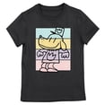 thumbnail image 5 of Dog Man Character Outline Youth Girl's Black Crew Neck Short Sleeve T-shirt-Small, 5 of 7