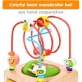 thumbnail image 3 of Cubos de actividades 6 en 1 para bebés, juguetes educativos de madera para niños pequeños, juguetes de aprendizaje de desarrollo Montessori con laberinto de cuentas 12-18 meses niños niñas (embalaje TUNC Sencillez, 3 of 5