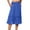Blue, variant on Kilaqueen Women Summer Beach Vacation Boho Tiered Midi Skirt Casual High Waisted Flowy Ruffle A Line Below Knee Skirts with Pockets