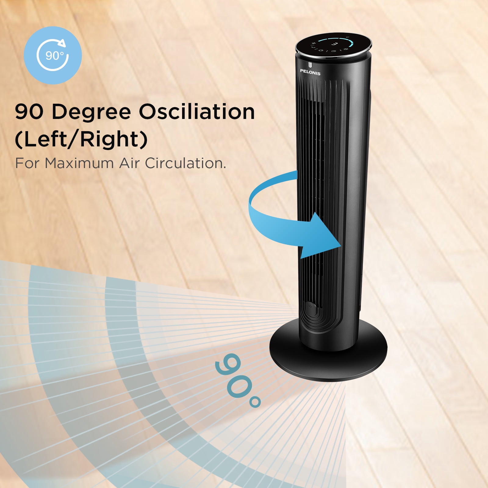 Pelonis 42'' 5-Speed Oscillating Tower Fan with Remote Control, Black -  Walmart.com