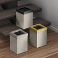 thumbnail image 4 of Gatco Elevate Stainless Steel 3 Gallon Square Wastebasket, Satin Nickel/Matte Black Lid, 4 of 5