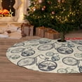 thumbnail image 2 of Cauagu 48" Christmas Tree Skirt Compass And Mountains In Bicycle Wheels Pattern Christmas Tree Decorations Tree Mat for Xmas Decorations Occasion Holiday Home Decor -48", 2 of 7