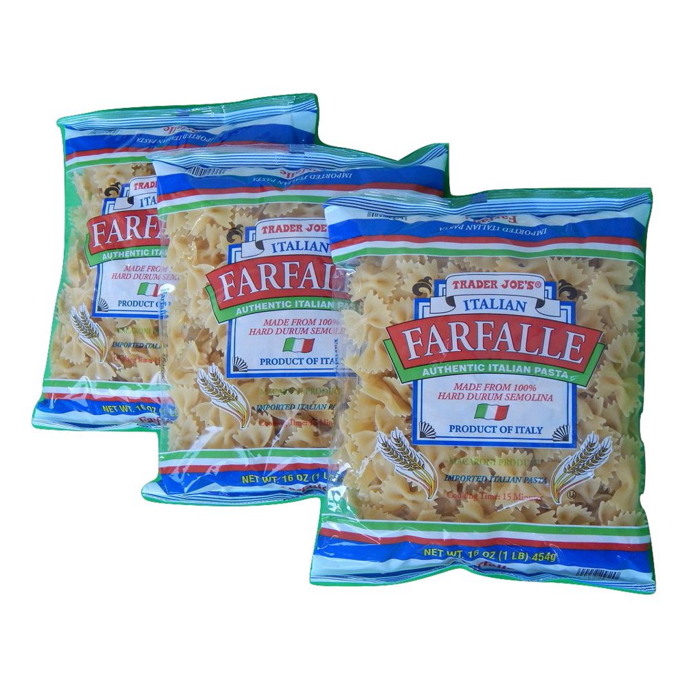 Authentic Imported Italian Farfalle Bow Tie Pasta, 1Lb Bag (Pack Of 3