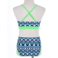 thumbnail image 7 of inlzdz Girls Tropical Print Bikini Set  Two Piece Swimsuits Summer Water Sport Swimwear Bathing Suits Triangle Green 14, 7 of 7