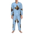 thumbnail image 3 of Naloa french Bulldog Face Men’s Pajamas Set - Long Sleeve Button Down Sleep Shirt and Pajama Bottoms Sleepwear Set-X-Large, 3 of 7