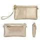 thumbnail image 3 of ZOOEASS Piel Bolsa de Mano Mujer Ligero Bolso Cruzada Monederos con Correa de Hombro Ajustable Bolsas de Teléfono con Muñequera Cremallera(Oro(LZ)), 3 of 5