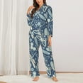 thumbnail image 2 of Pajama Sets for Women 2 Pcs, Dragonfly Moth Butterfly Button Down Long Sleeve Sleepwear Lounge PJ Sets, 2 of 6