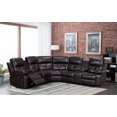 thumbnail image 4 of K-Living Marcel Recliner Sectional in Dark Brown Leather Gel Upholstery, 4 of 7