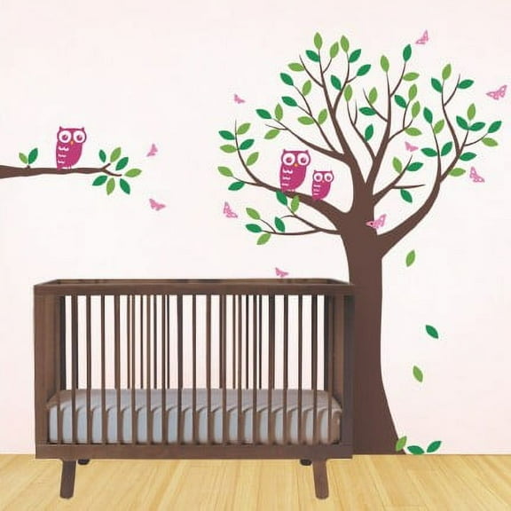 Tree Decal with Owls and Butterflies
