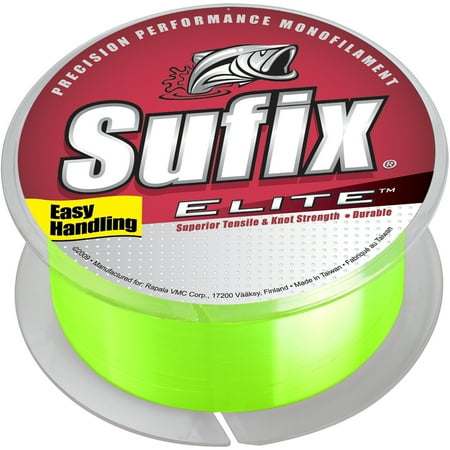 UPC: 0024777121539 | Sufix Elite 12 lb Test Fishing Line (330 yds) – Hi-Vis Yellow