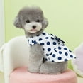 thumbnail image 4 of Pet Vest Style Dress Dog Cat Skirt Polka Dot Pattern Bowknot Decor Summer Apparel Breathable Sweet Puppy Clothes with Traction Ring for Daily Wear Photography-S,White, 4 of 7