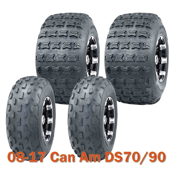 Set 4 ATV Tires WANDA 19x7-8 & 18x9.5-8 fit 08-17 Can Am DS70/90