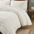 thumbnail image 4 of Madison Park Blair 3-peice Ruched Faux Fur Down Alternative Comforter Set, King/Cal King - Ivory, 4 of 9