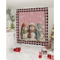 thumbnail image 4 of Christmas Cute Bathroom Shower Curtains with Hooks, Snowman Pink Buffalo Plaid Waterproof Fabric Washable Shower Curtain for Home Hotel Bathtub Decor 36x72 Inch, 4 of 8