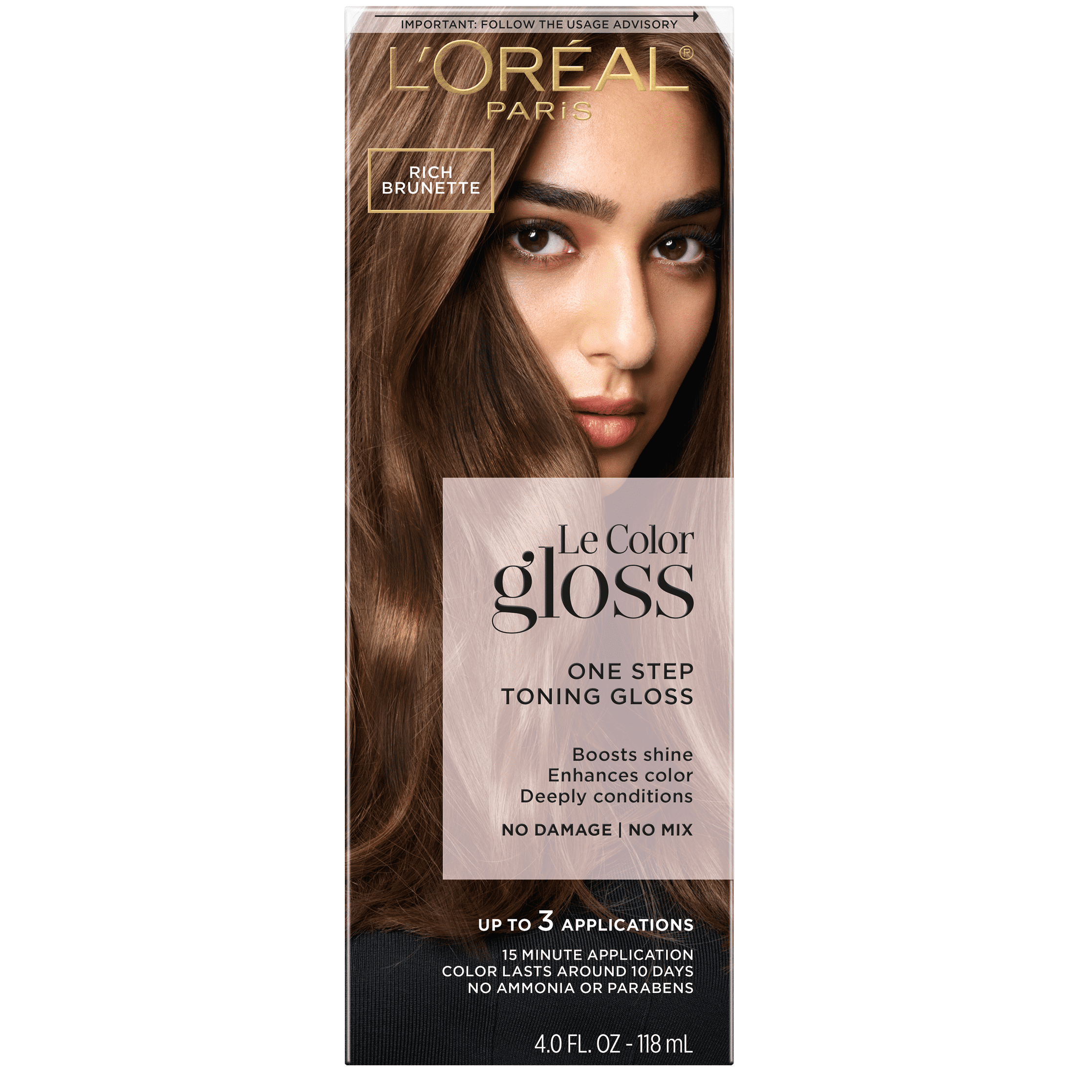 L'Oreal Paris Le Color Gloss One Step Toning Gloss Hair Color, 5 Rich 4 fl oz