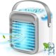thumbnail image 1 of Ventilador de escritorio y refrigerador evaporativo portátil, mini refrigerador que funciona para escritorio, hogar, dormitorio y más, blanco/gris, 1 of 5