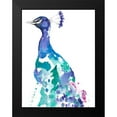 thumbnail image 2 of Goldberger, Jennifer 19x24 Black Modern Framed Museum Art Print Titled - Peacock Splash II, 2 of 5