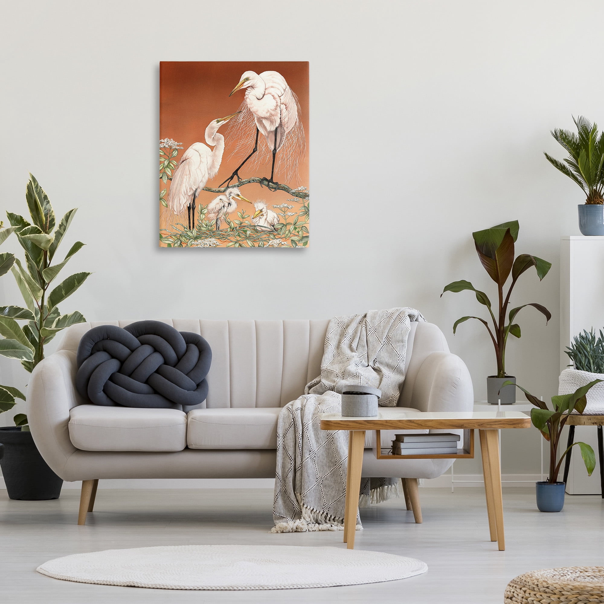Stupell Industries Traditional Heron Family Animals & Insects Painting Gallery Wrapped Canvas Art Print Wall Art, 30 x 40