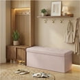 thumbnail image 6 of CONCETTA 43" Folding Storage Ottoman Bench, 660 lbs Weight Capacity, End‑of‑Bed Foot Rest Storage Chest for Living Room, Bedroom, Entryway, PE Pink, 6 of 10