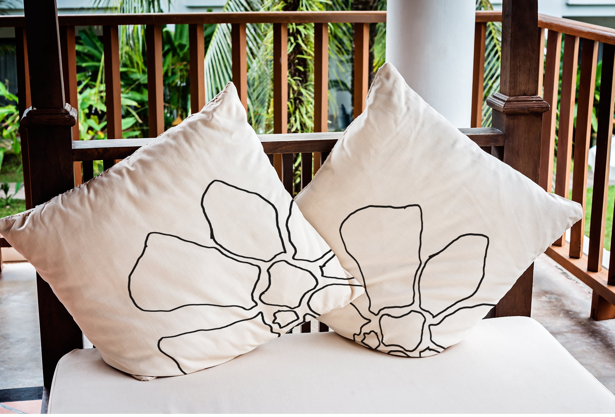 Simply Daisy 18" x 18" Modern, Contemporary White Polyester Throw Pillow