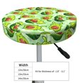 thumbnail image 4 of Round Bar Stool Seat Covers, Avocado color cute animals Elastic Round Chair Cover Stool Seat Slipcover Bar Stool Cushions Round Pad for 12-14 inch, 4 of 7