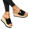 thumbnail image 1 of Women Wedges Platform Sandal Open Toe Thick Soft Sole Summer Beach Slippers Shoes, 1 of 6